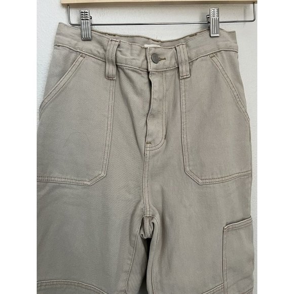pacsun jeans Women size 28 Tan Baggy Cargo Excellent 100% Cotton - Picture 2 of 8